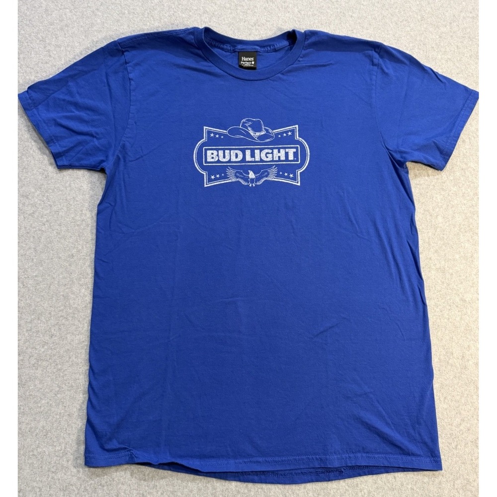 Vintage Bud Light Beer T-Shirt Adult Size Large Blue
